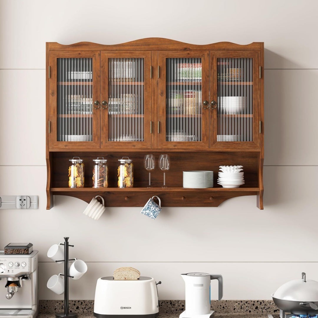 Style Vintage, meuble mural gris clair en bois