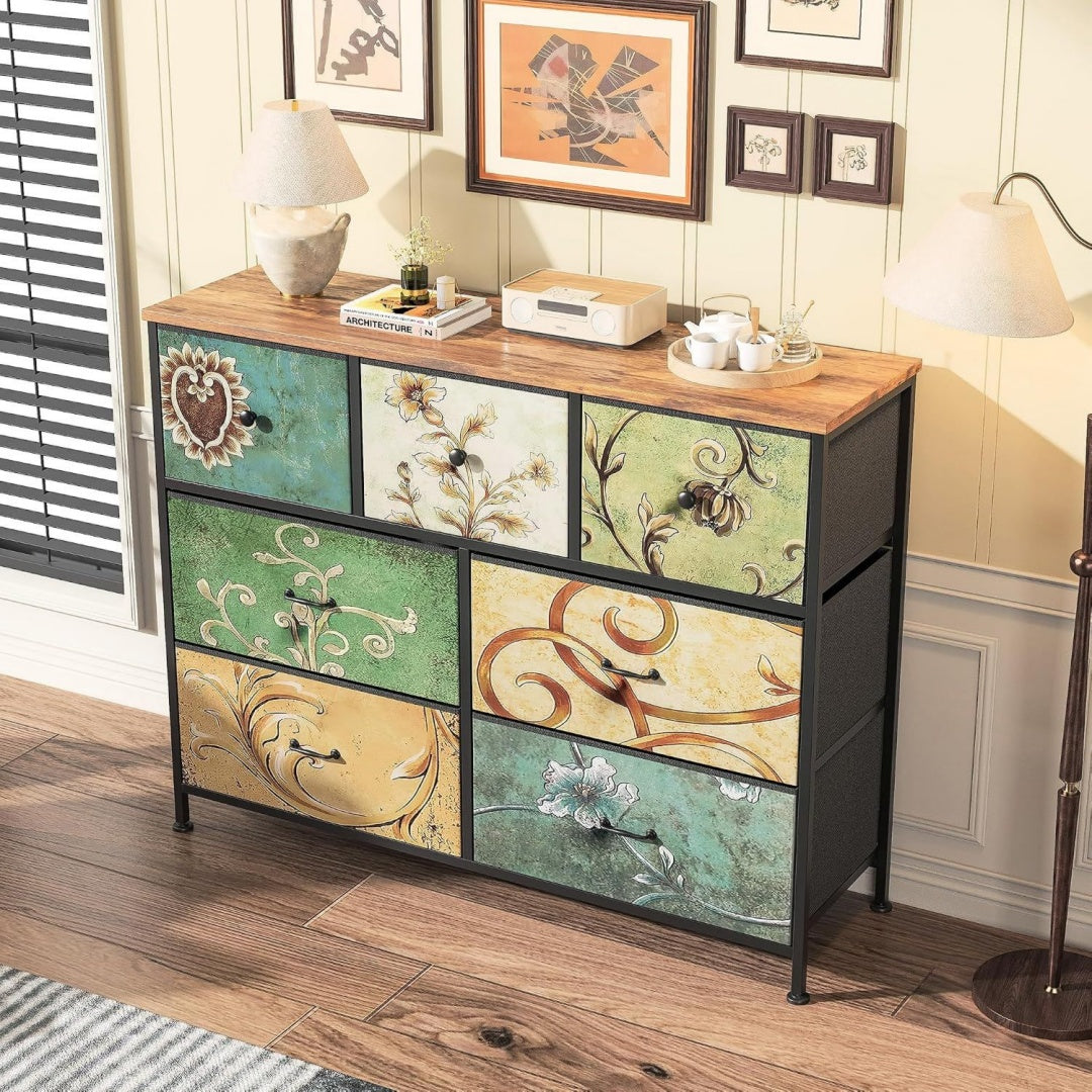 Armoire de rangement beige finition bois