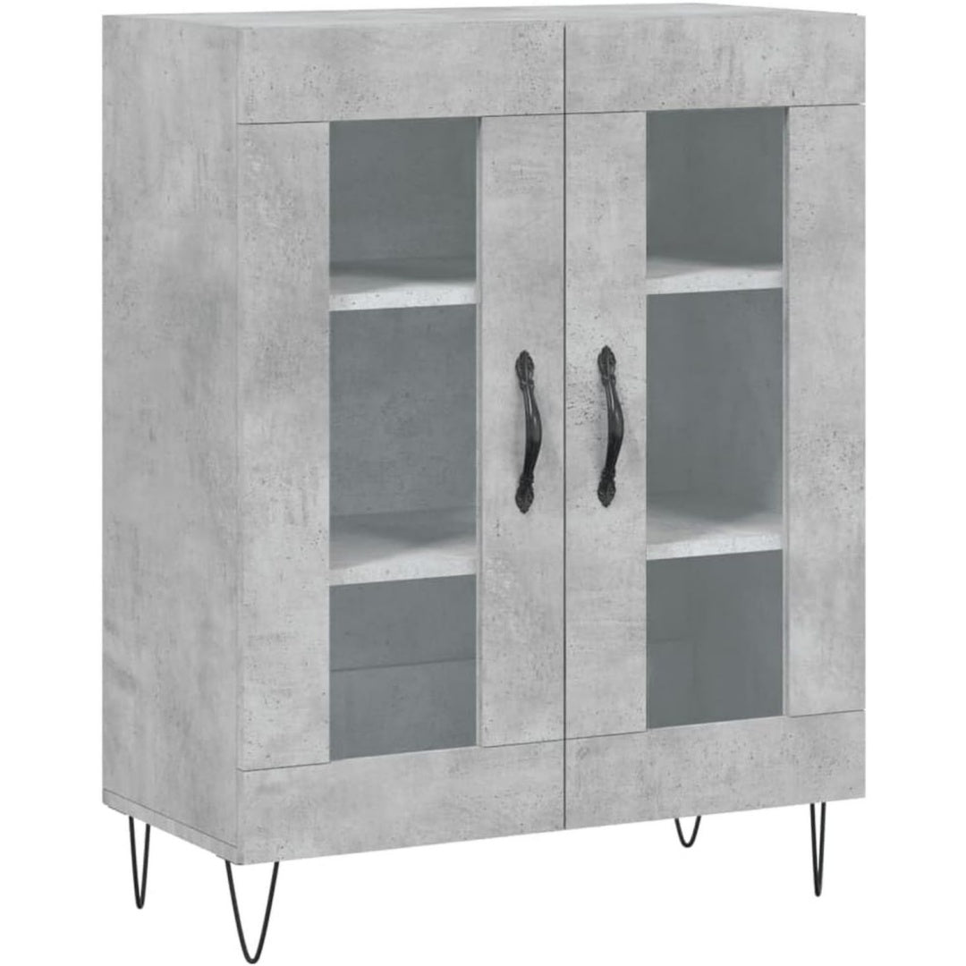 Buffet gris de sejour en bois style vintage