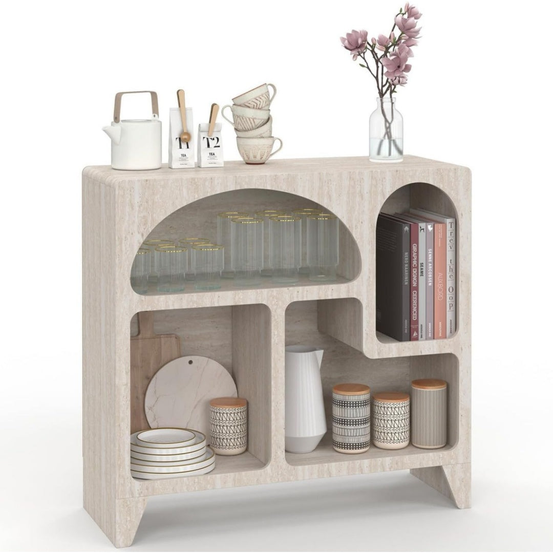 Credence gris clair 80 cm, de rangement malin