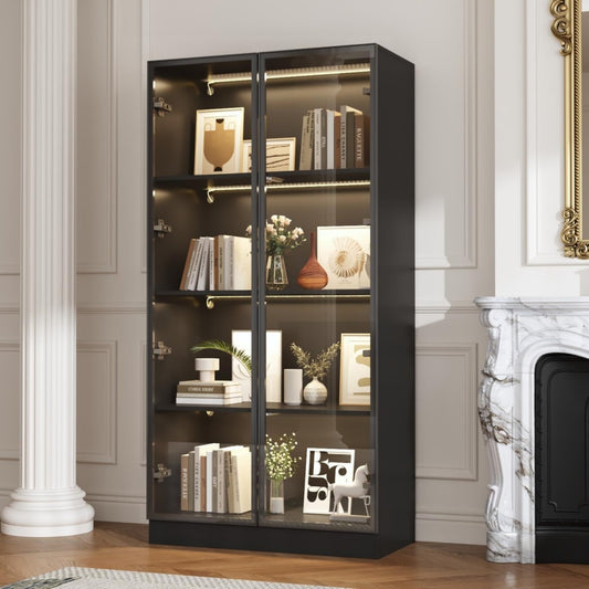Fabrication soignee, vitrine dexposition gris en verre
