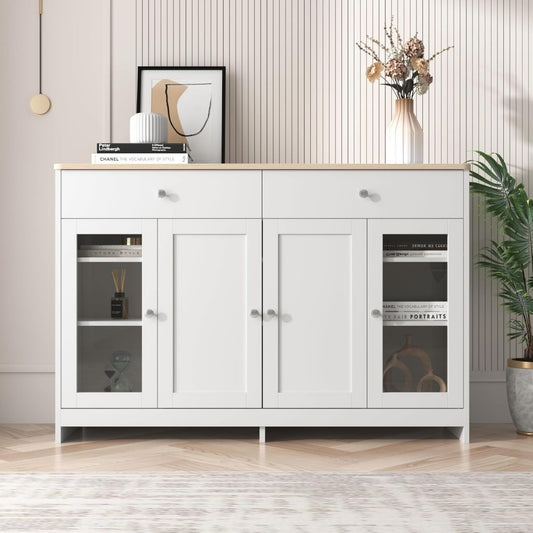 Esprit naturel gris clair commode en verre