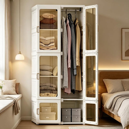 Armoire contemporaine en pin massif marron