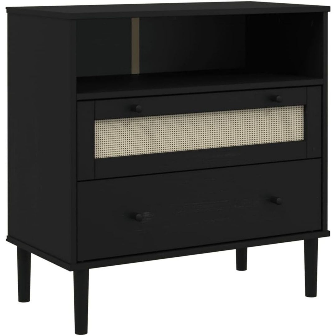 Fonctionnel, meuble de rangement noir en bois