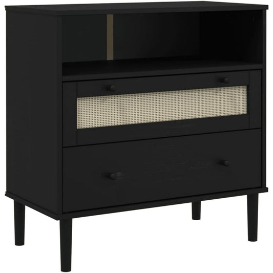 Fonctionnel, meuble de rangement noir en bois
