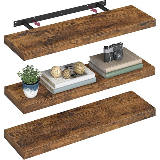 Tablette murale esprit rustique marron