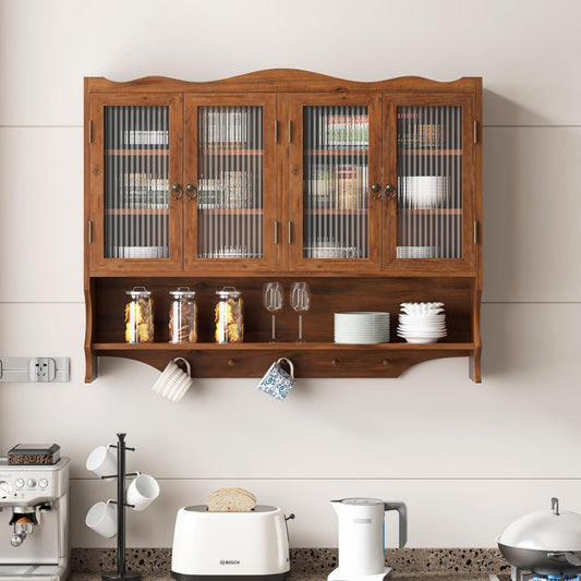 Style Vintage, meuble mural gris clair en bois