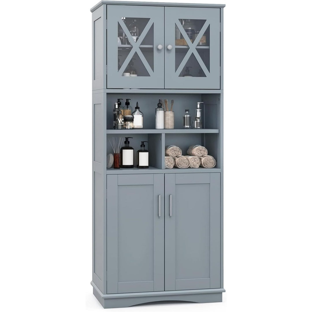 Meuble colonne gris, contemporain, ideal pour cuisine