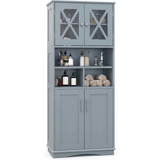Meuble colonne gris, contemporain, ideal pour cuisine