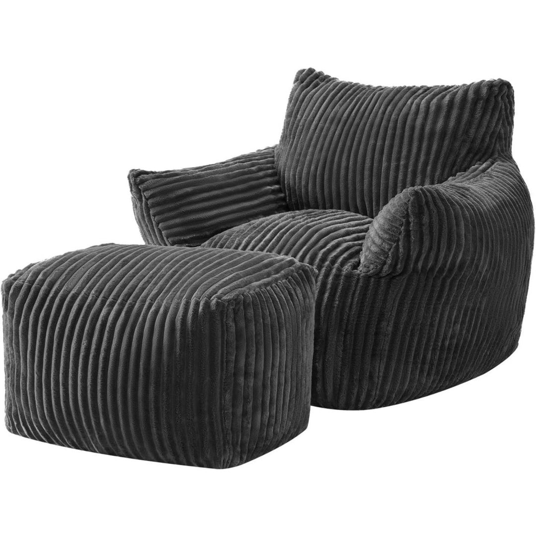 Fauteuil detente gris fonce finition velours