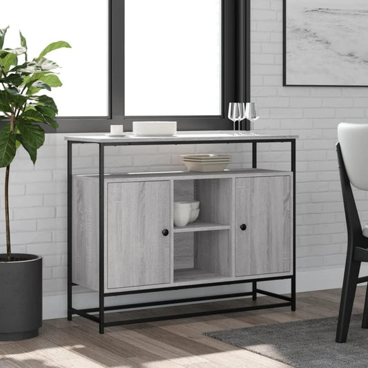 Buffet gris moderne plastique 100 x 35 x 80 cm
