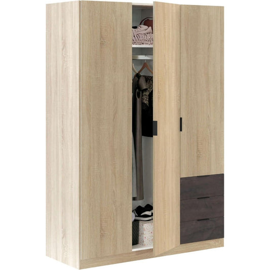 Armoire marron moderne en chene et panneau de particules