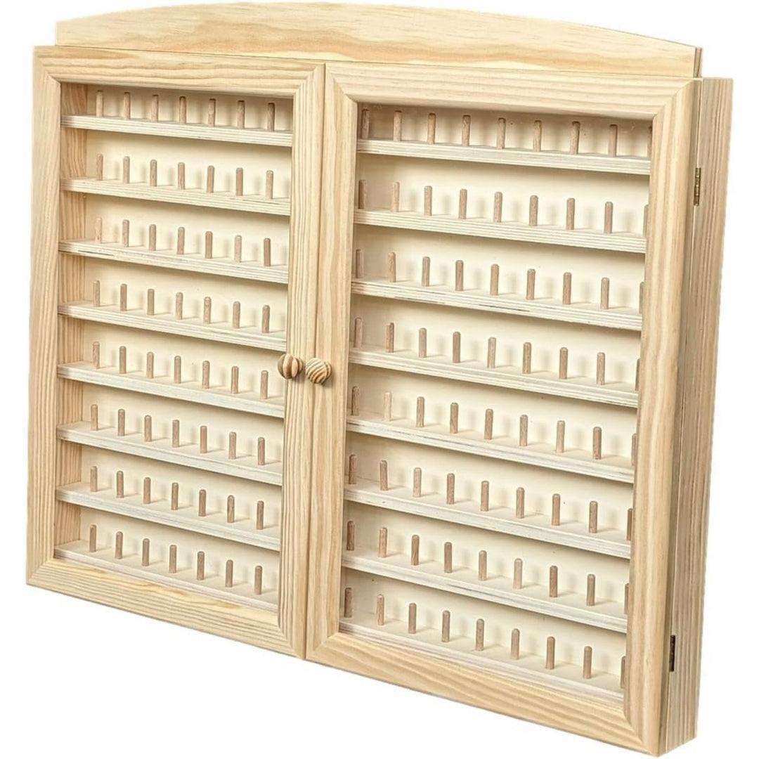 Vitrine beige avec 2 portes
