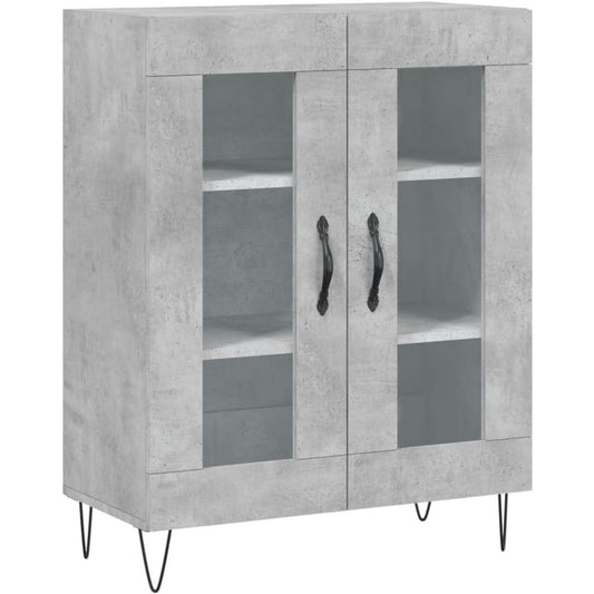 Buffet gris de sejour en bois style vintage