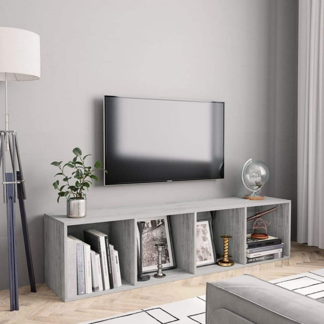 Meuble de rangement gris 143 cm, gain de place