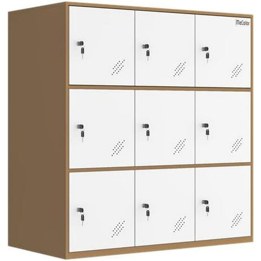 Armoire de rangement creme elegant 90 x 45 x 92.5 cm 9 portes