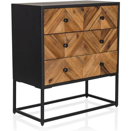 Chiffonnier marron 6 tiroirs industriel
