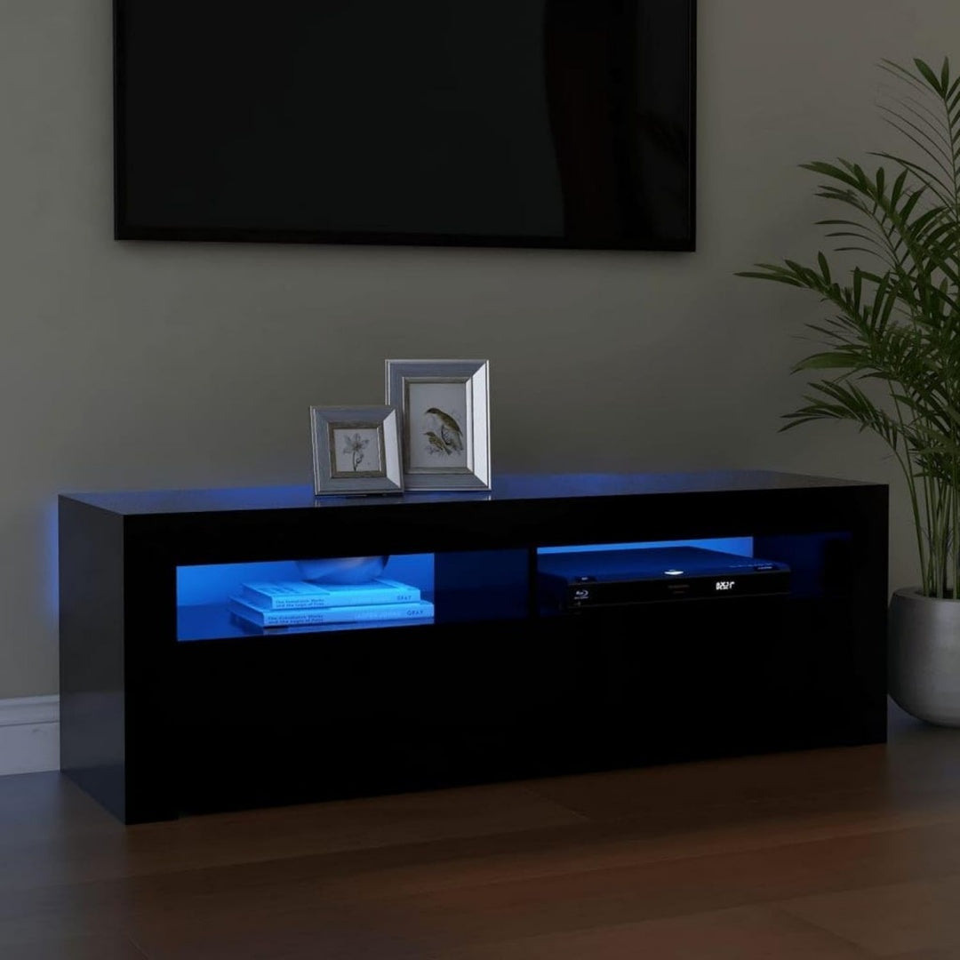 Espace rangement, meuble de television gris fonce en bois