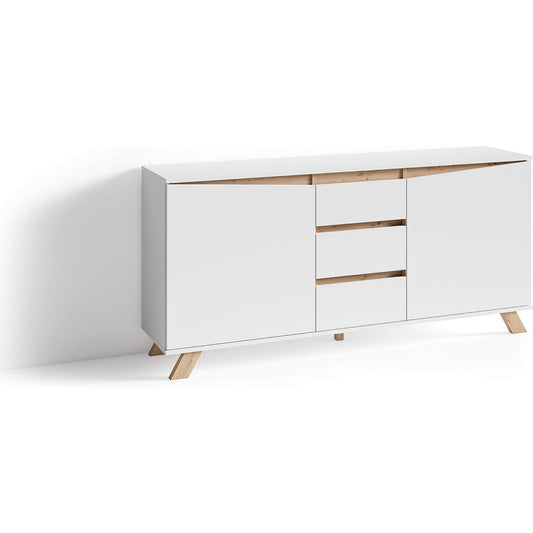 160 x 80 x 38 cm, gris clair bahut haut en bois