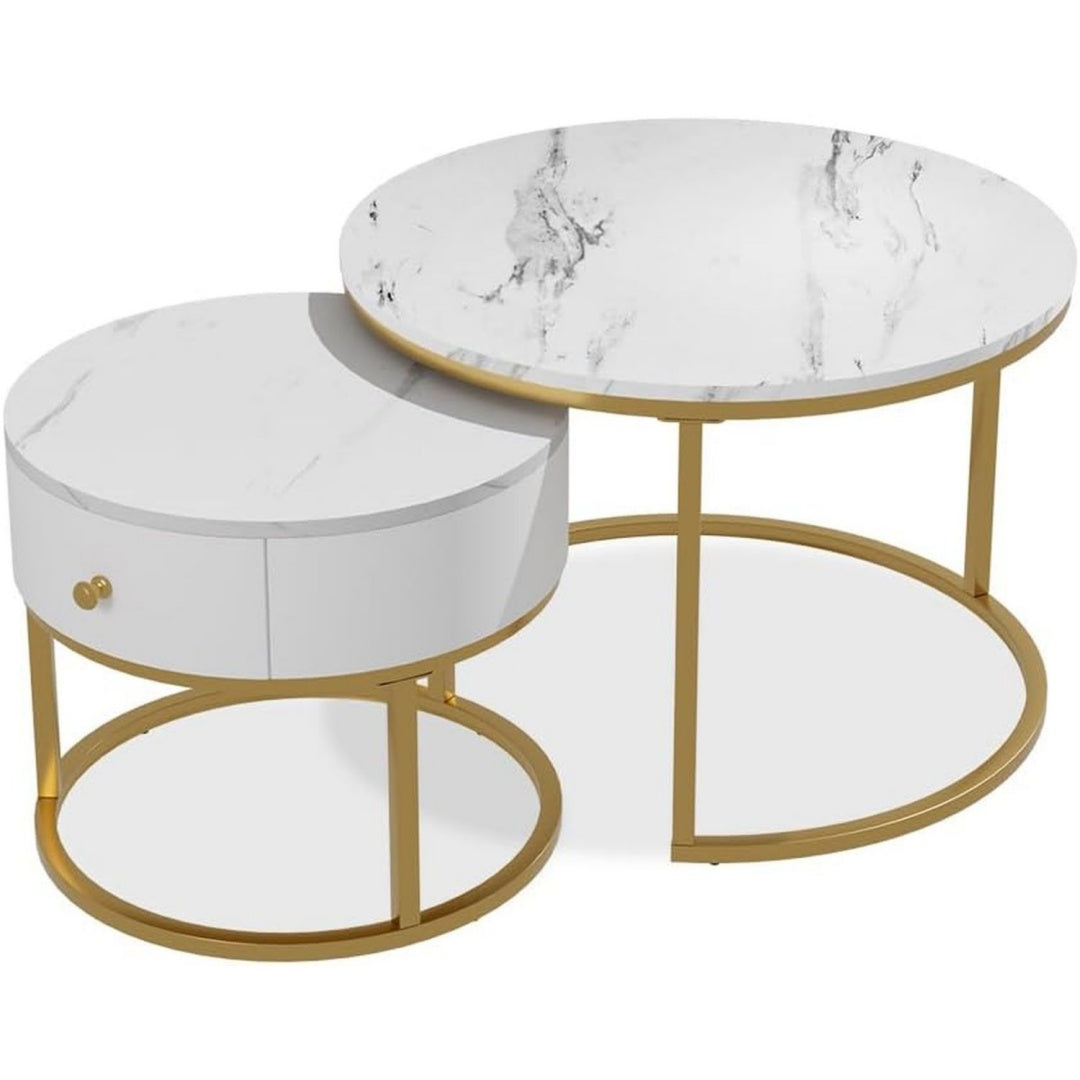Ensemble de tables de salon gris clair en acier design moderne