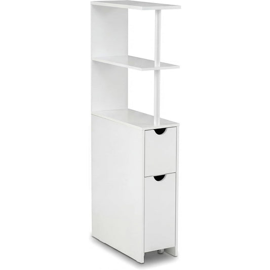 Meuble colonne gris clair, MDF, 45 x 20 x 117 cm, rangement intelligent