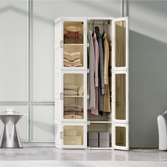 Armoire gain de place 69 x 170 cm gris